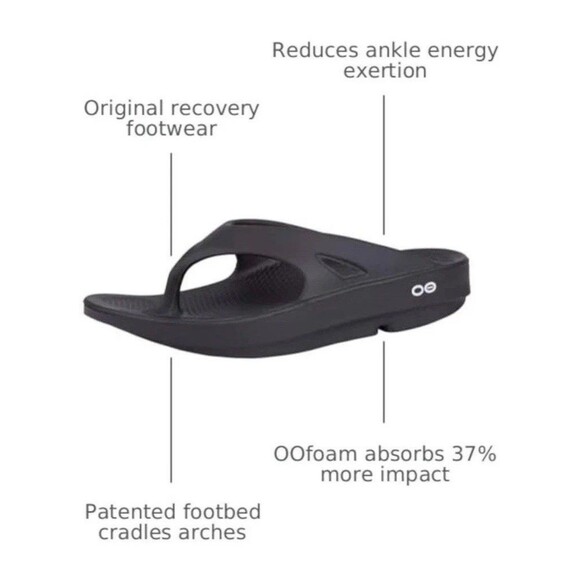 OOFOS OOriginal Recovery Sandal Unisex Men’s 7 Women’s 9 EU 40 BLACK  NWOT main image 8